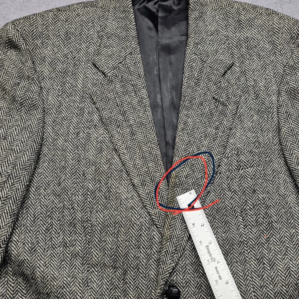 Enrico Gelini Blazer Jacket Mens 39R Multicolor Wool Herringbone Single Breasted